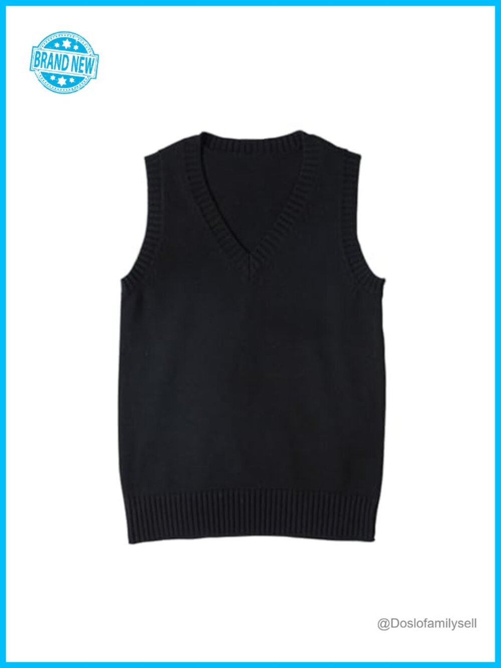 Women's V Neck Sweater Vest Sleeveless Knit Pullover Uniform Top